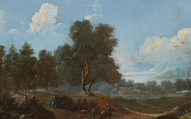 Jacques D' Arthois, circle of - Figures in a Flemish Landscape