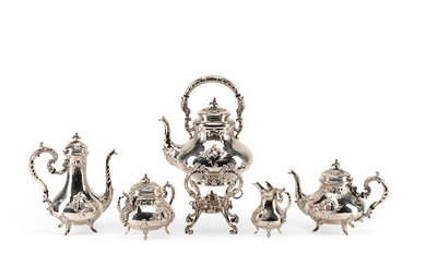 A Continental silver 5-piece tea and coffee service