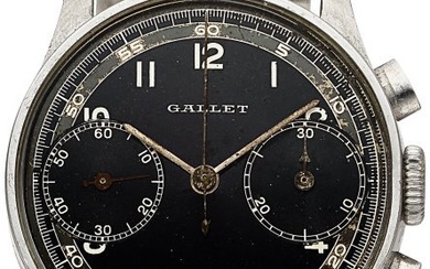 54004: Gallet, Stainless Steel Military Chronograph Cir