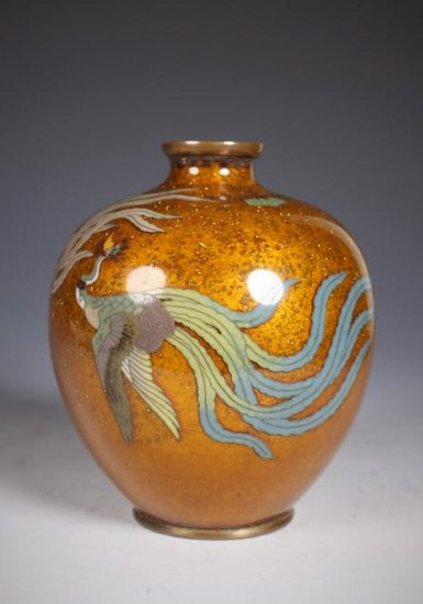Japanese Cloisonne Globular Vase, Meiji Period
