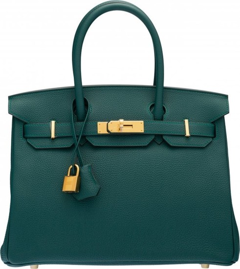58004: Hermès 30cm Malachite Togo Leather Birkin