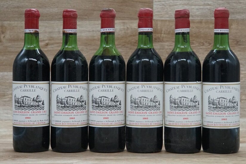 6 bouteilles de Saint-Emilion Château Puyblanquet...