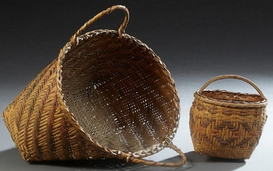 Two Cherokee Market Baskets, 20th c., both with natural