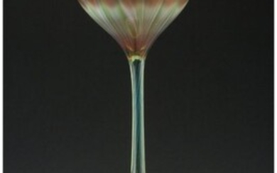 79004: Tall Tiffany Studios Favrile Glass Floriform Vas