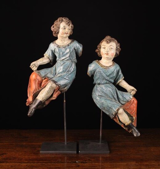 A Pair of 16th/Early 17th Century Carved Wooden An