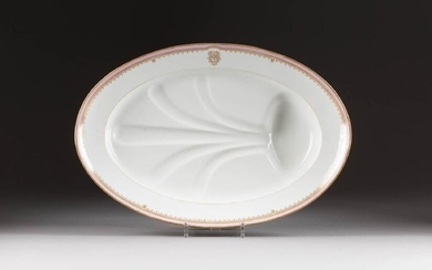 A LARGE PORCELAIN OVAL SERVING-DISH Russian, probably