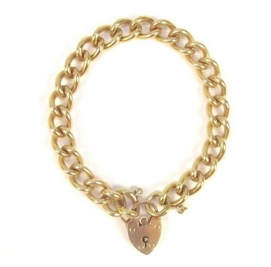 9ct Yellow Gold Chain with Lock Pendant 7 ¼”