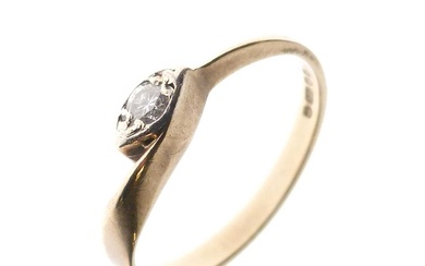 9ct gold single-stone diamond ring