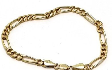 9ct hallmarked gold fancy link bracelet - 9cm & 3.3g