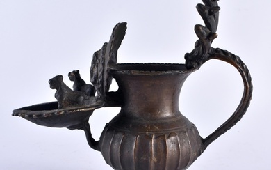 A 19TH CENTURY NEPALESE INDIAN BRONZE RITUAL VESSEL formed w...