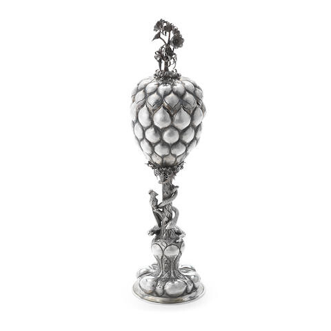 A 19th century Continental silver cup and cover