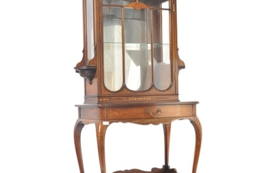 A 19th century Victorian rosewood and marquetry display cabi...