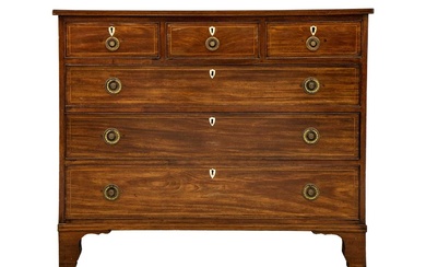 A 19th century mahogany and boxwood strung chest of drawers