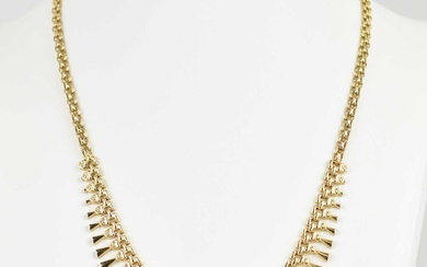 A 9ct gold frilled drop necklace, length 42cm, approx. 10.8g.Condition...