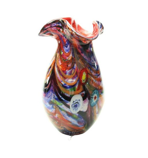 A Bohemian glass vase - Modern design - abstract