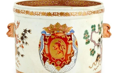 A Chinese Export Porcelain Armorial Wine Cooler