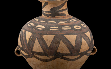 A Chinese Painted Pottery Handled Jar
