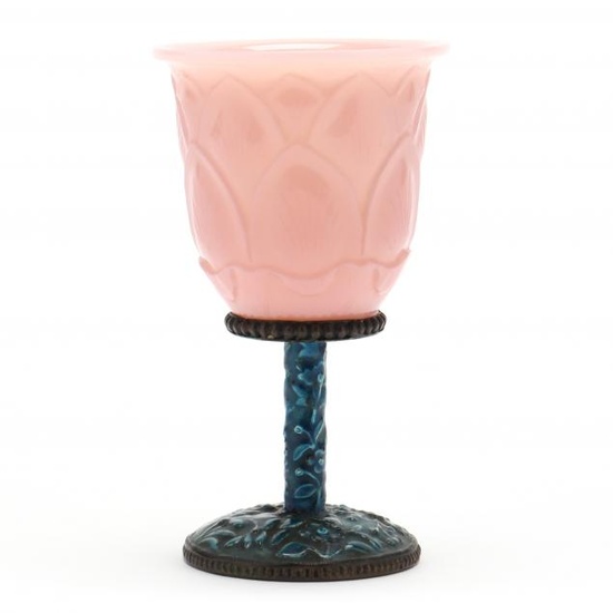A Chinese Peking Glass Lotus Blossom Cup