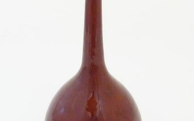 A Chinese globular vase with a slender, elongated neck