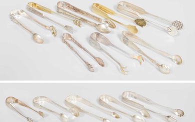 A Collection of Assorted Pairs of Continental and Other Sugar-Tongs,...