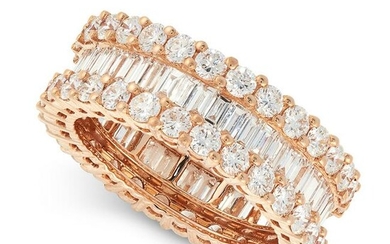 A DIAMOND ETERNITY BAND RING in 18ct gold, comprising a