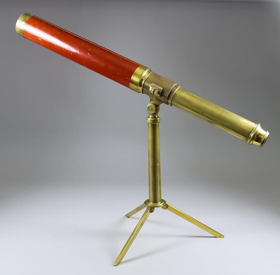 A Dollond of London Brass Two Drawer Table Telescope...