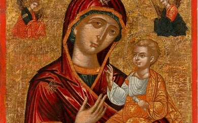 A FINE ICON SHOWNG THE HODIGITRIA MOTHER OF GOD Greek