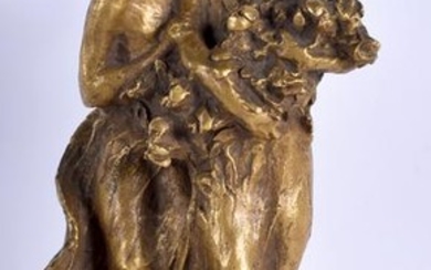 A FRENCH ART NOUVEAU GILT BRONZE FIGURE OF TWO FEMALES