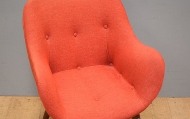 A GRANT FEATHERSTON CHAIR BY FEATHERSTON CONTRACT INTERIORS (one button loose. button in office)