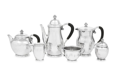 A Georg Jensen Silver Six-Piece Tea and Coffee Service