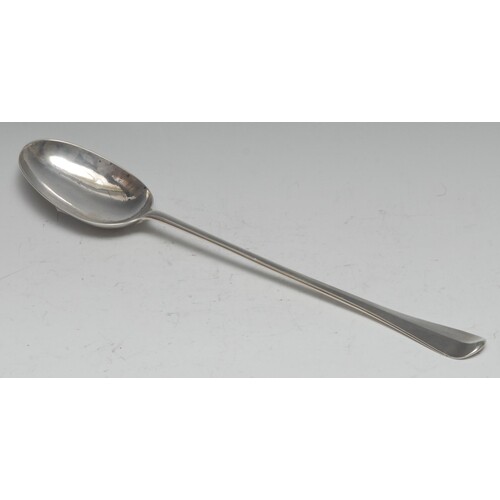 A George I Britannia silver Hanoverian pattern basting spoon...