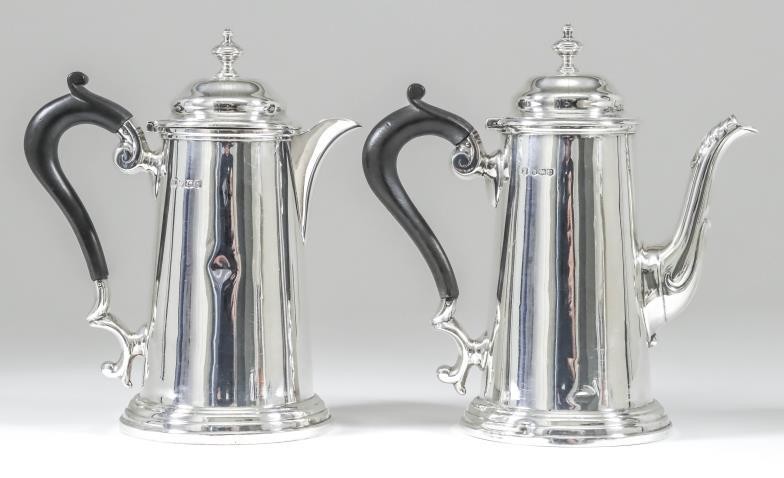 A George V Small Silver Coffee Pot and Matching...