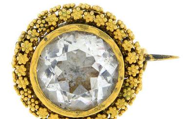 A Georgian gold rock crystal brooch.