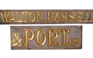 A LARGE SHOP SIGN ‘WALTON HASSELL & PORT LTD’