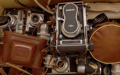 A Large Collection of Viewfinder and Rangefinder Mid-20th Century Cameras