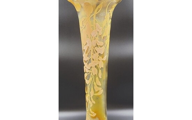 A Large Rare Signed Emile Gallé Art Glass Vase