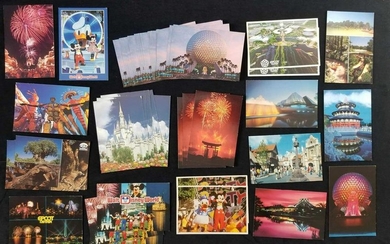 A Lot of 55 Vintage Disney World Picture Postcards