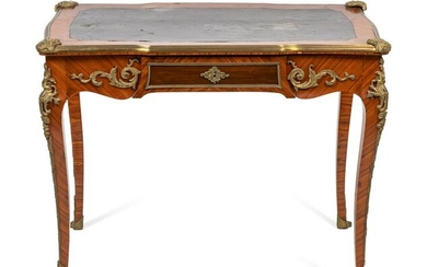 A Louis XV Style Bronze-Mounted Rosewood Table a Ecrire