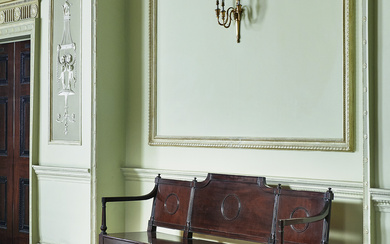 A MAHOGANY HALL BENCH OF GEORGE III STYLE, 20TH CENTURY, AFTER A DESIGN BY GILLOWS