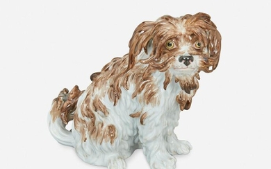 A Meissen "Bologner Hund" porcelain dog