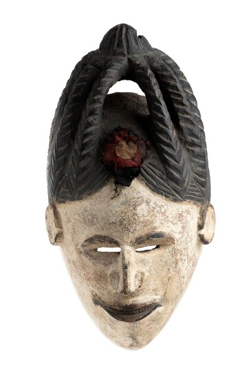 A PAINTED WOOD MASK