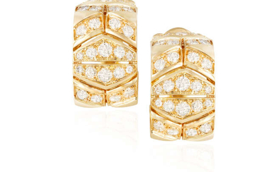 A PAIR OF DIAMOND EARCLIPS, BY CARTIER Each...