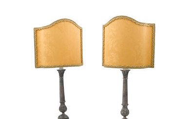 A PAIR OF ITALIAN STERLING SILVER CANDLESTICKS