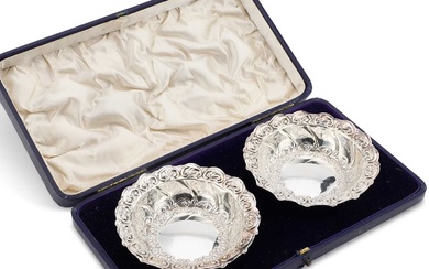 A PAIR OF VICTORIAN SILVER BOWLS