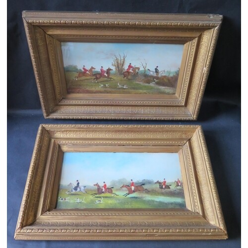 A Pair of Victorian Hunting Scenes, indistinctly signed and ...