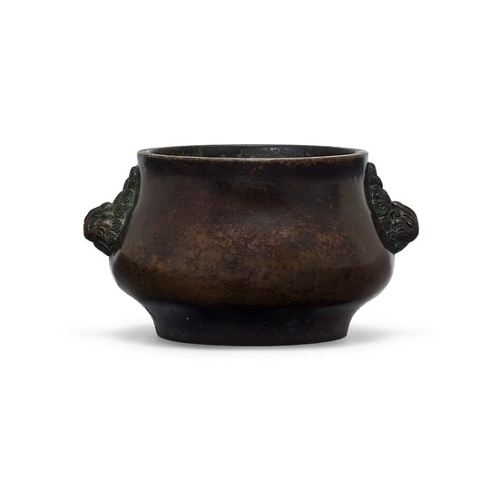 A RARE INSCRIBED BRONZE INCENSE BURNER QING DYNASTY, KANGXI PERIOD