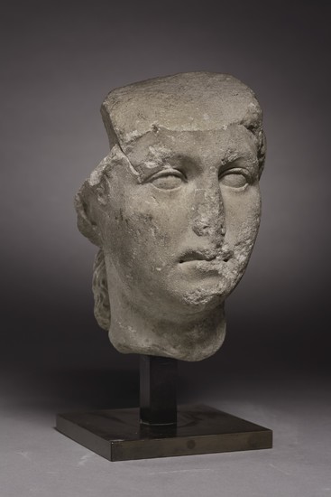 A ROMAN MARBLE PORTRAIT HEAD OF A WOMAN, JULIO-CLAUDIAN PERIOD, CIRCA 40-50 A.D.