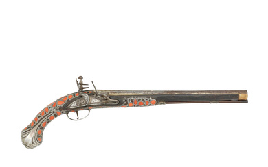 A Rare Algerian 18-Bore Flintlock Holster Pistol Late 18th/Early 19th...