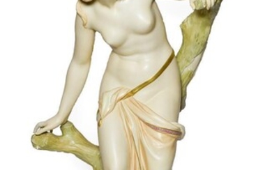 A Royal Worcester Porcelain Figure of The Bather Surprised, 1892,...