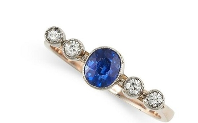 A SAPPHIRE AND DIAMOND DRESS RING, EARLY 20TH CENTURY
